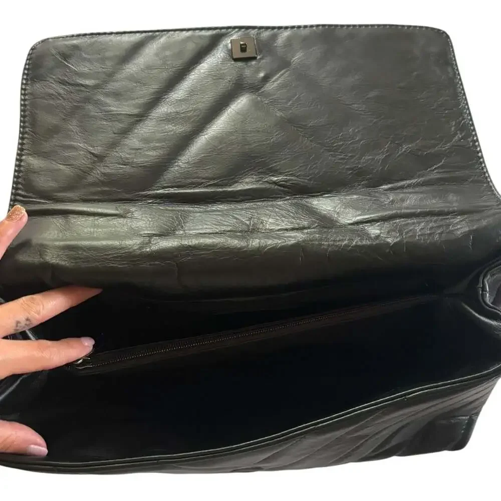 NWT Maison Héritage Paris Black Quilted Italian Leather Crossbody Bag